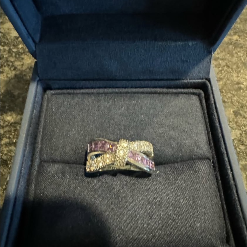 Purple and Silver Women's Ring